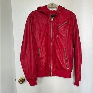 Red Leather Jacket Men’s size Large